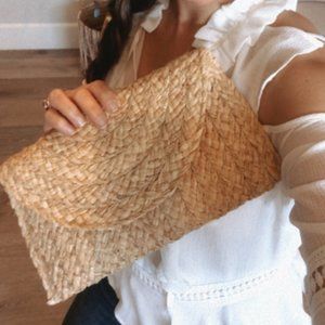 Woven Straw Clutch